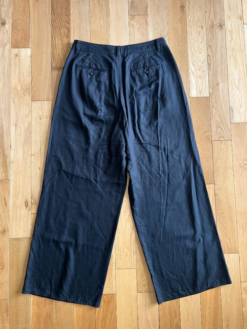 Madewell The Harlow Wide Leg Trouser Pants Drapey Twill High Rise Black Size 12 - Picture 13 of 13